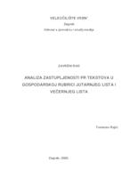 Analiza zastupljenosti PR tekstova u gospodarskoj rubrici Jutarnjeg lista i Večernjeg lista