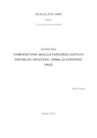 Komparativna analiza poreznog sustava Republike Hrvatske i zemalja Europske unije
 
