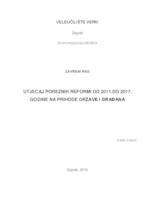 Utjecaj poreznih reformi od 2011. do 2017. godine na prihode države i građana
 