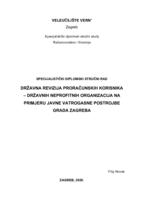 Državna revizija proračunskih korisnika – državnih neprofitnih organizacija na primjeru Javne vatrogasne postrojbe
 grada Zagreba