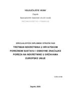 Tretman nekretnina u hrvatskom poreznom sustavu i osnovne značajke poreza na nekretnine u državama Europske unije