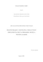 Zelene prakse u hotelima i mogućnost implementacije na primjeru hotela Westin Zagreb