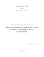 Analiza utjecaja sklapanja predstečajne nagodbe na poslovanje društva Dalekovod d.d.
  