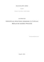 Percepcija hrvatskih građana o utjecaju medija na sudske procese