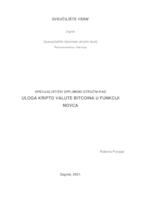 Uloga kripto valute bitcoina u funkciji novca