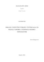 Analiza turističke ponude i potencijala za razvoj turizma u Federaciji Bosne i Hercegovine