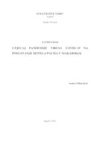 Utjecaj pandemije virusa COVID–19 na poslovanje hotela Palma u Makarskoj