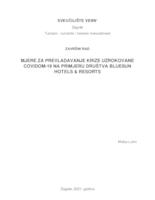 Mjere za prevladavanje krize uzrokovane Covidom-19 na primjeru društva Bluesun Hotels & Resorts