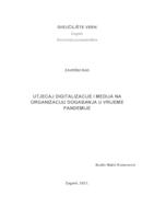 Utjecaj digitalizacije i medija na organizaciju događanja u vrijeme pandemije