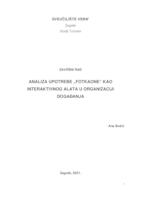 Analiza upotrebe „Fotkaone“ kao interaktivnog alata u organizaciji događanja