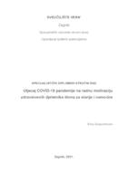 Utjecaj COVID-19 pandemije na radnu motivaciju zdravstvenih djelatnika doma za starije i nemoćne