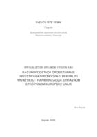 Računovodstvo i oporezivanje investicijskih fondova u Republici Hrvatskoj i harmonizacija s pravnom stečevinom Europske unije