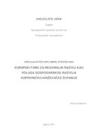 Europski fond za regionalni razvoj kao poluga gospodarskog razvoja Koprivničko-križevačke županije