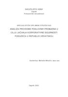 Analiza provedbe poslovnih promjena u cilju jačanja korporativne sigurnosti poduzeća u Republici Hrvatskoj