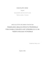 Financijska analiza efekata proširenja poslovanja poduzeća HEP Opskrba d.o.o. na tržište krajnje potrošnje