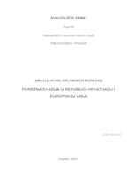 Porezna evazija u Republici Hrvatskoj i Europskoj uniji
