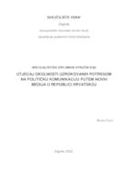 Utjecaj okolnosti uzrokovanih potresom na političku komunikaciju putem novih medija u Republici Hrvatskoj 
