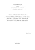 Analiza utjecaja pandemije COVID-19 na ponašanje potrošača i rezultate poslovanja odabranih poduzeća