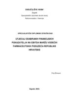 Utjecaj odabranih financijskih pokazatelja na EBITDA maržu vodećih farmaceutskih poduzeća Republike Hrvatske