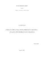UNESCO i hrvatska nematerijalna baština: analiza informiranosti građana