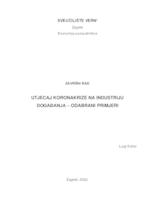 Utjecaj koronakrize na industriju događanja – odabrani primjeri