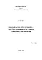 Medijske navike i stavovi mladih o političkoj komunikaciji na primjeru odabranih lokalnih izbora 
