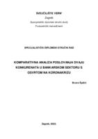 Komparativna analiza poslovanja dvaju konkurenata u bankarskom sektoru s osvrtom na koronakrizu