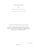 Utjecaj krizne komunikacije na reputaciju kompanije na primjeru poduzeća Agrokor d.d. 
