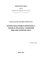 Oporezivanje prometa nekretnina u Republici Hrvatskoj i odabranim zemljama Europske unije