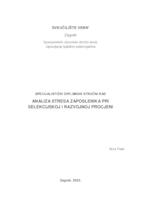Analiza stresa zaposlenika pri selekcijskoj i razvojnoj procjeni 
