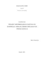 Projekt informacijskog sustava za evidenciju i analizu osoba oboljelih od virusa COVID-19 
