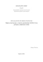 Radna motivacija u vrijeme pandemije COVID-19 na primjeru odabrane tvrtke