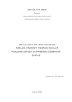 Analiza važnosti timskog rada za poslovni uspjeh na primjeru odabrane tvrtke 
