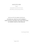 Potencijali razvoja apiturizma u Karlovačkoj županiji kao pretpostavka za održivi razvoj destinacije 
