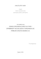 Odnos organizacijske kulture i spremnosti na odlazak iz organizacije: primjer Croatia banke d.d. 
