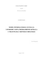 Model informacijskog sustava za usporedbu cijena prehrambenih artikala u trgovinama u Republici Hrvatskoj 
 