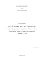 Izrada web-aplikacije za logističku organizaciju informatičko-tehnološke opreme u Model-View-Controller tehnologiji 
