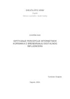 Ispitivanje percepcije internetskih korisnika o brendiranju digitalnog influencera