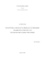 Telefonska i digitalna prodaja na primjeru odabranog poduzeća iz telekomunikacijske industrije