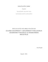 Ocjena sigurnosti i uspješnosti poslovanja odabranih poduzeća iz građevinske industrije 
