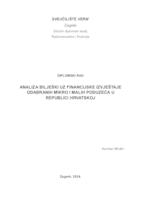 Analiza bilješki uz financijske izvještaje odabranih mikro i malih poduzeća u Republici Hrvatskoj 
 