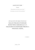 Analiza primjene integrirane marketinške komunikacije u IT poduzećima na odabranom primjeru s hrvatskog tržišta
