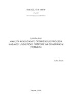 Analiza mogućnosti optimizacije procesa nabave i logističke potpore na odabranom primjeru