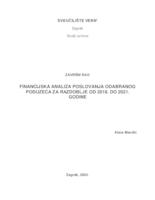 Financijska analiza poslovanja odabranog poduzeća za razdoblje od 2018. do 2021. godine