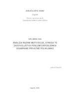 Analiza razine motivacije, stresa te zadovoljstva poslom zaposlenika odabrane privatne poliklinike