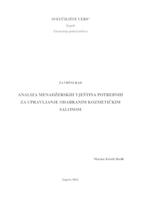 Analiza menadžerskih vještina potrebnih za upravljanje odabranim kozmetičkim salonom