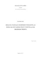 Analiza utjecaja odabranih pokazatelja rizika na ostvareni profit portfelja na deviznom tržištu
 