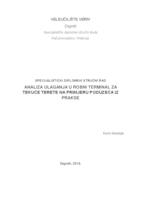 Analiza ulaganja u robni terminal za tekuće terete na primjeru poduzeća iz prakse
 