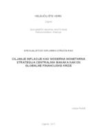 Ciljanje inflacije kao moderna monetarna strategija centralnih banaka nakon globalne financijske krize