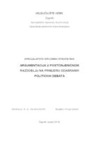 Argumentacija u postčinjeničnom razdoblju na primjeru odabranih političkih debata